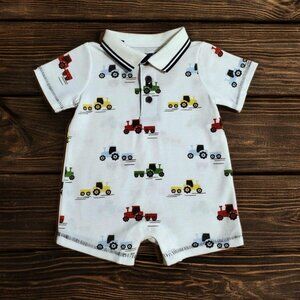 NWT Mud Pie Tractor Romper Size 6-9m